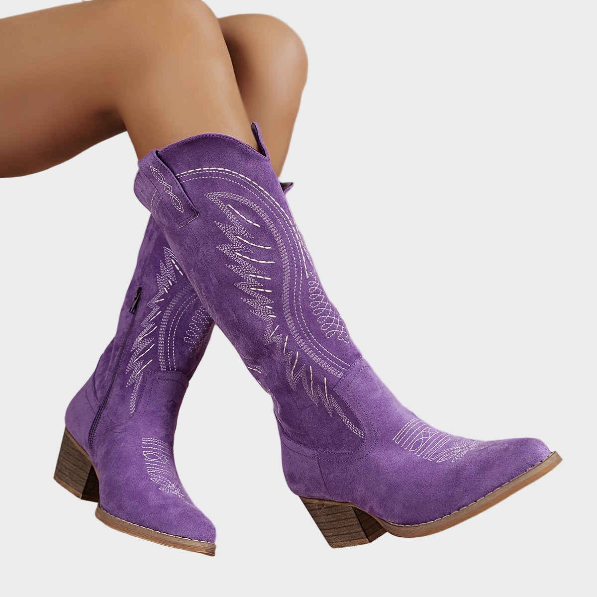 Joanna - Stylish Embroidered Western Ankle Boots