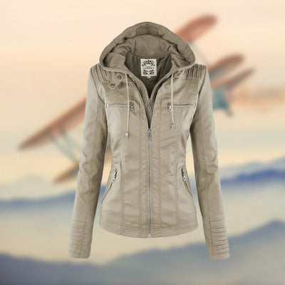 Dorothy - Stylish Hooded Leather Jacket