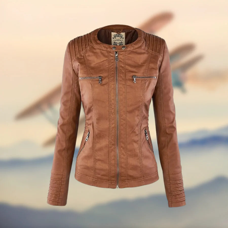 Dorothy - Stylish Hooded Leather Jacket