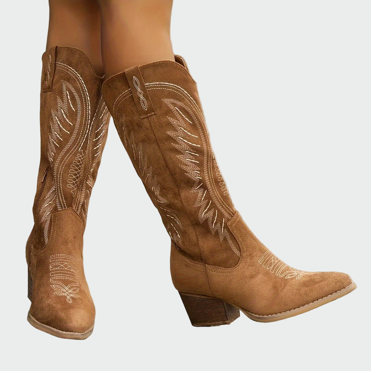 Joanna - Stylish Embroidered Western Ankle Boots