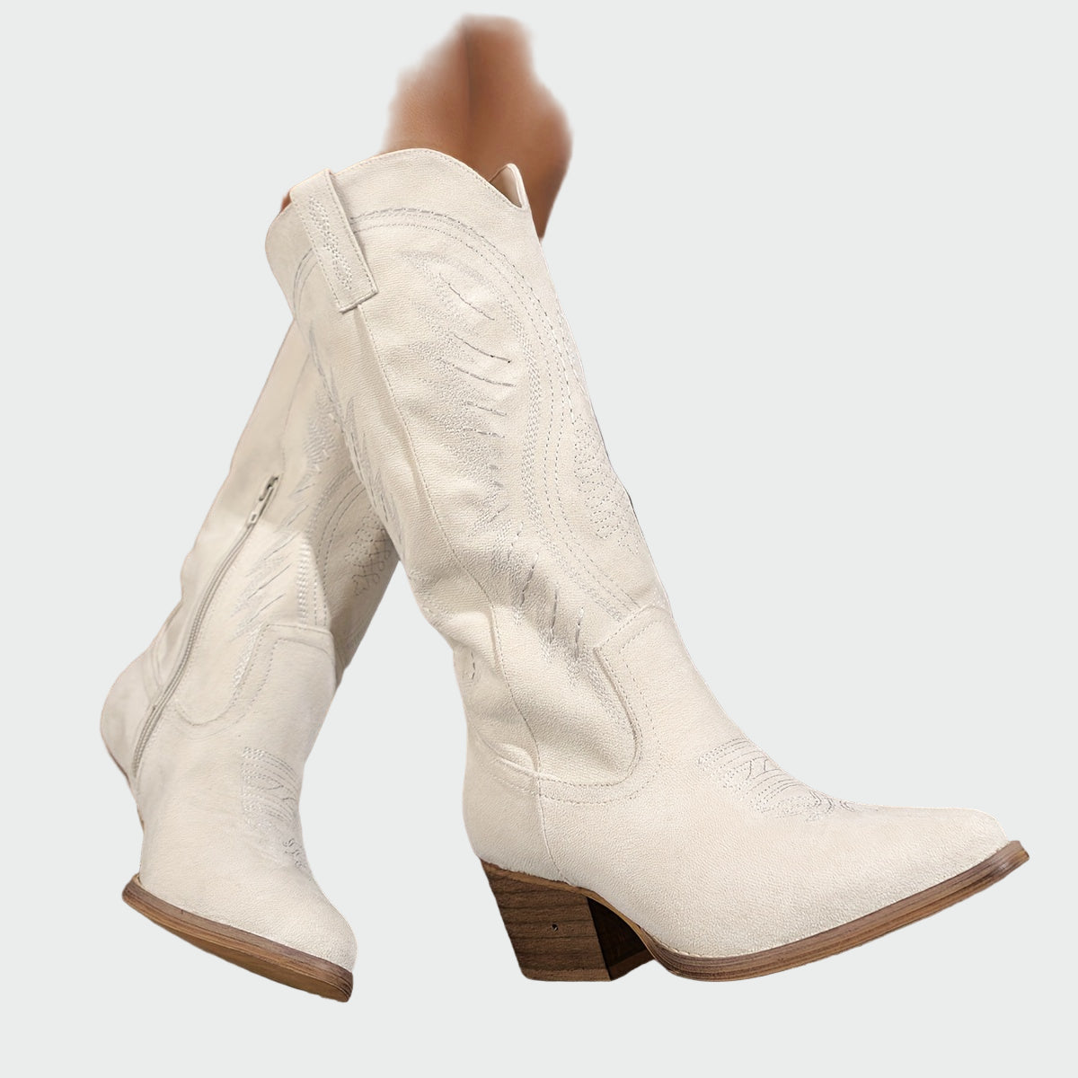 Joanna - Stylish Embroidered Western Ankle Boots