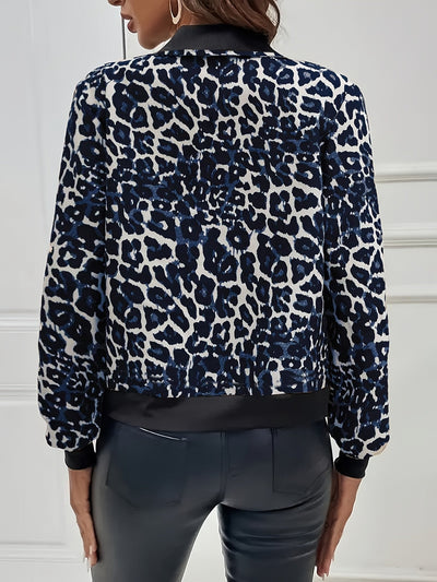 Valerie - Leopard Print Zip-Up Jacket