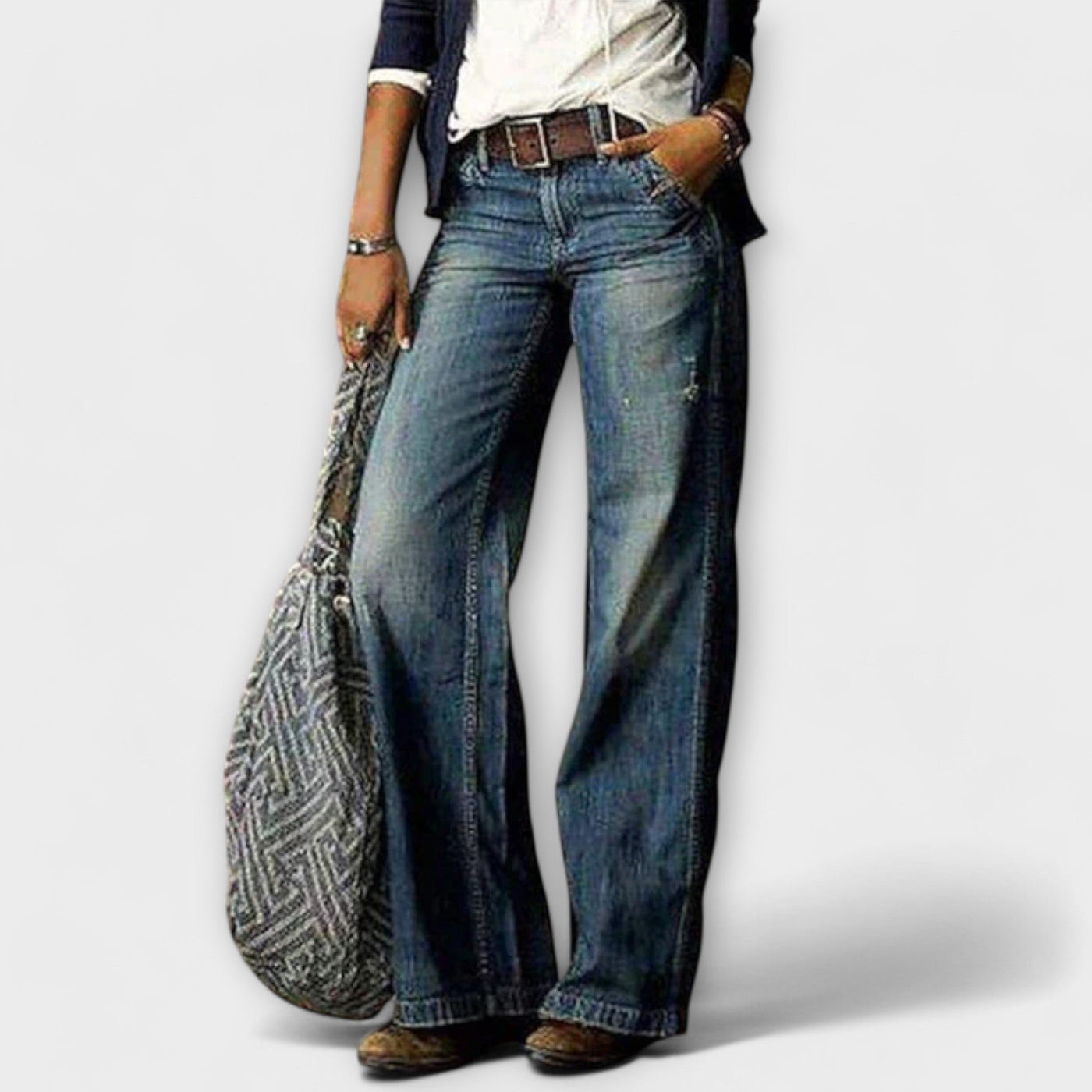 Cess - Wide-Leg Denim Pants
