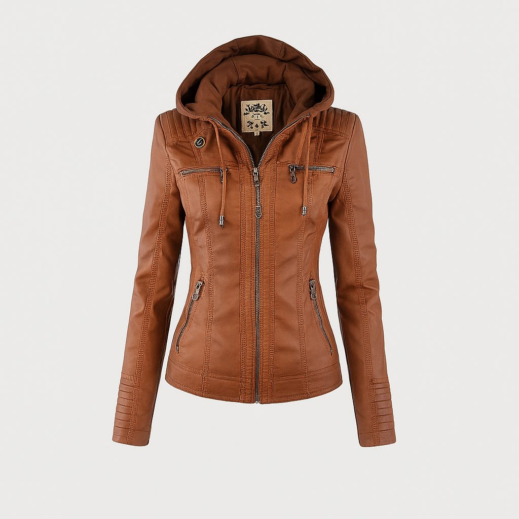Dorothy - Stylish Hooded Leather Jacket