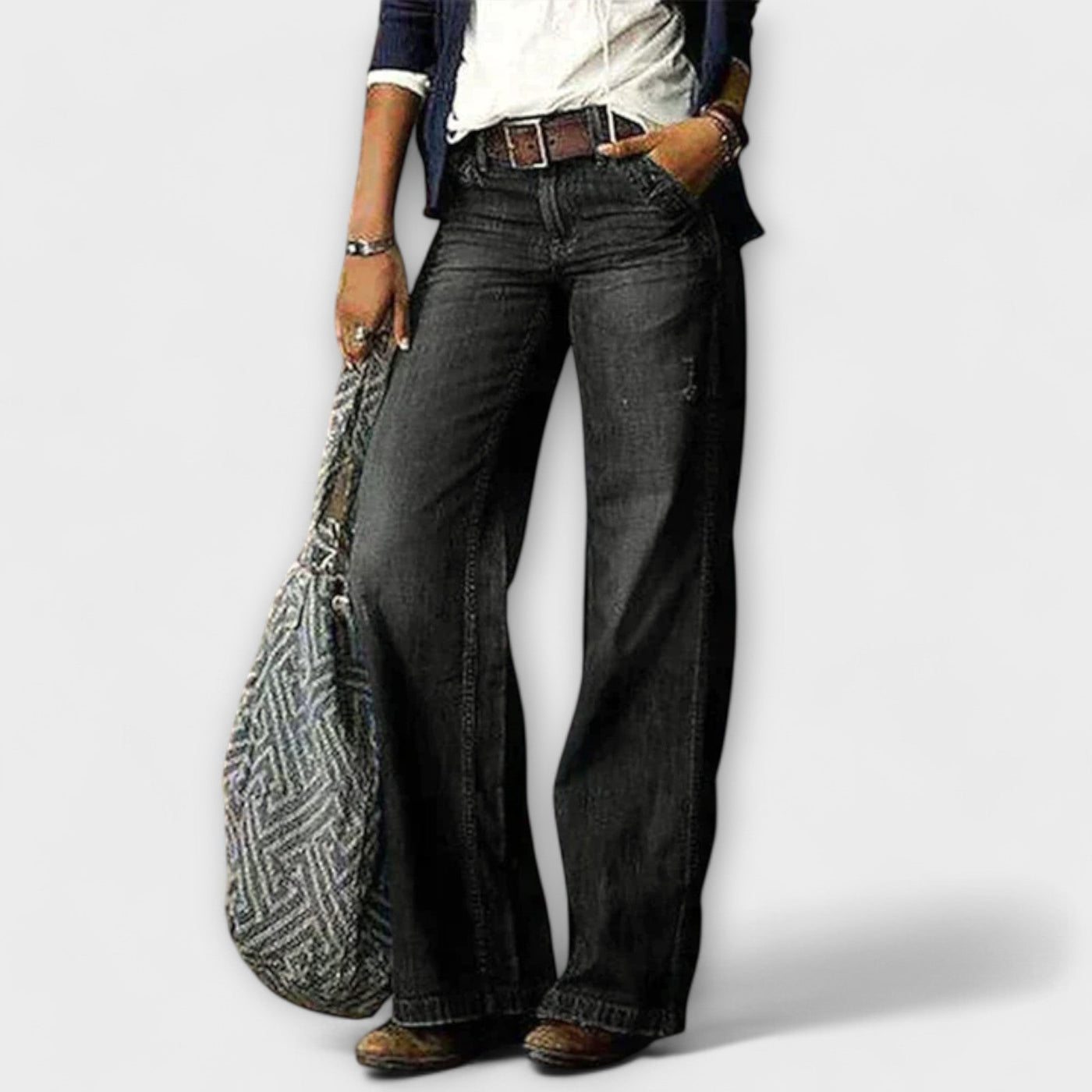 Cess - Wide-Leg Denim Pants