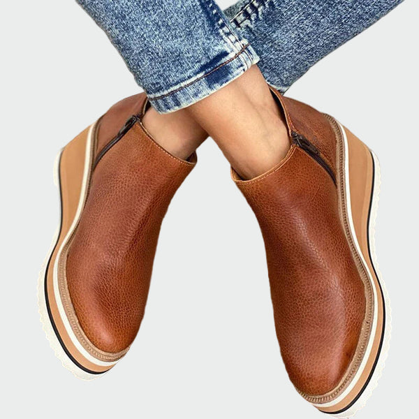 Megan - Leather Ankle Boots