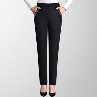 Olivia - Women's jeans with side pockets and elastic waistband